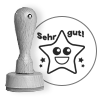 Lehrerstempel Holz mit Motiv Pokal Das hast du schön geschrieben!