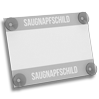 Saugnapfschild in Button-Form konturgefräst <br>einseitig 4/0-farbig bedruckt