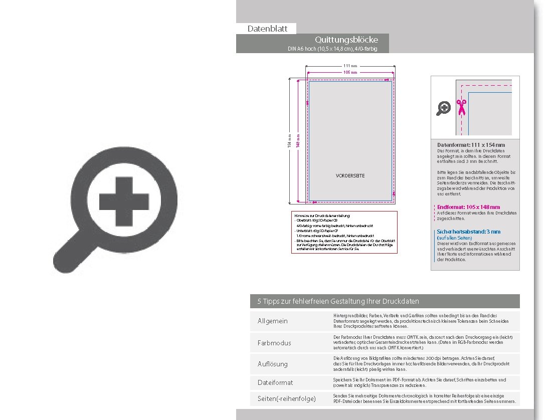 Product Bild quittungsblock_din_a6_hoch__6-fach__4_1-farbig__100_s__tze_je_block