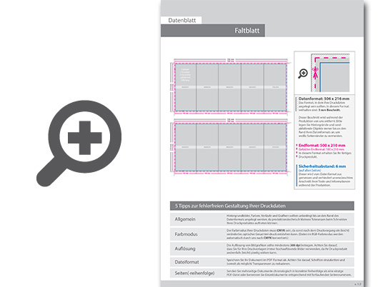 Product Bild faltblatt__gefalzt_auf_din_lang__10-seiter_(zickzackfalz)__beidseitig_bedruckt_(4_4_farbig_+_2_sonderfarben_hks)