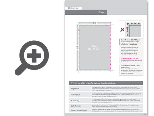Product Bild multiloft-flyer_din_a7_hoch_(7_4_cm_x_10_5_cm)__4_0_farbig_(einseitiger_druck)